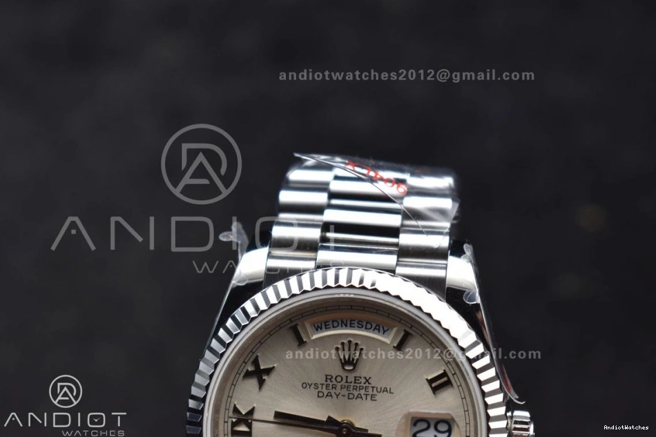 on White (Gain DayDate 688 vr3255 Best Stick V5 President QF 904L SS Dial Roman Weight) Steel Bracelet Unisex 36 Edition 1016